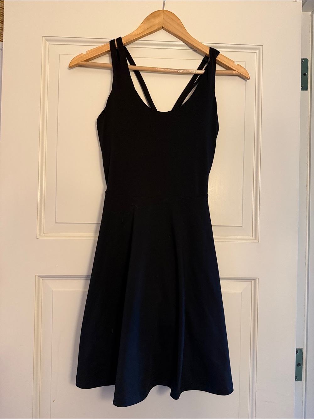 Fabletics Black Double-Strap A-Line Mini Dress